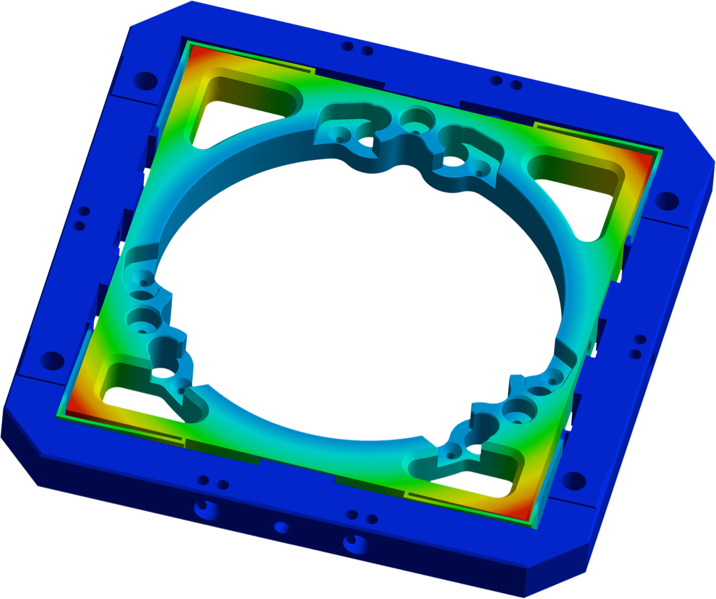 Simulation graphic illustrating chip design and verification.